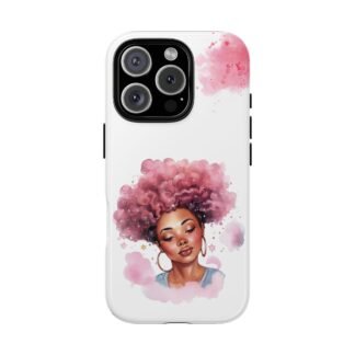 Dreamy Pink Afro Woman Phone Case | Phone Case for iPhone, Samsung And Google Pixel