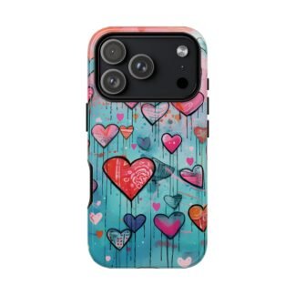 Grunge-Style Doodle Heart Phone Case for iPhone, Samsung And Google Pixel