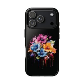 Elegant Rainbow Flower Watercolor Phone Case | Phone Case for iPhone, Samsung And Google Pixel